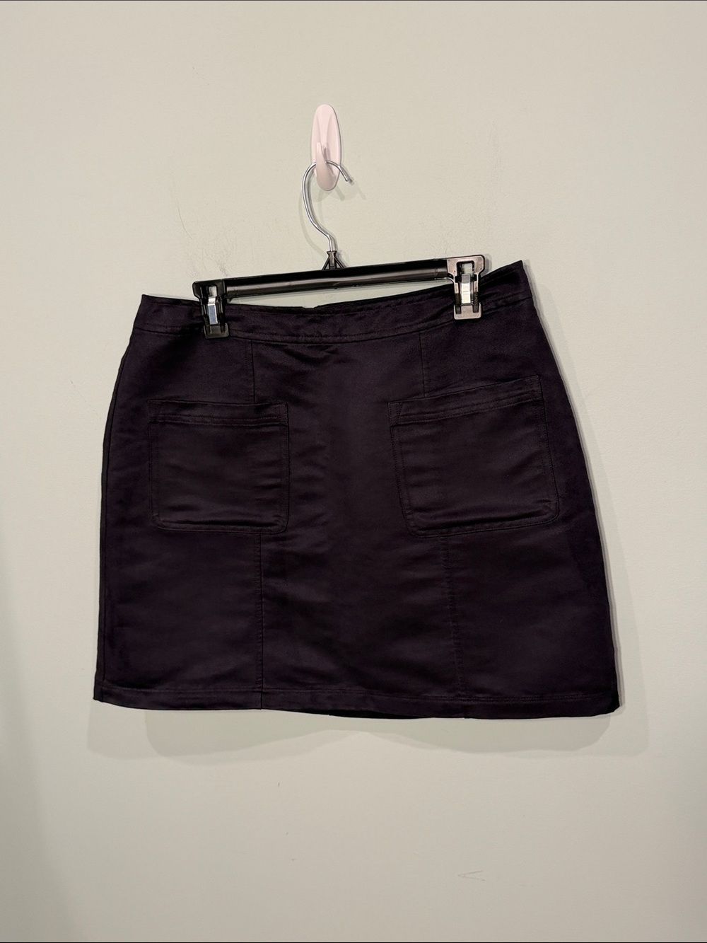 Old Navy Classic Black Pocket faux suede Mini Skirt Size 12